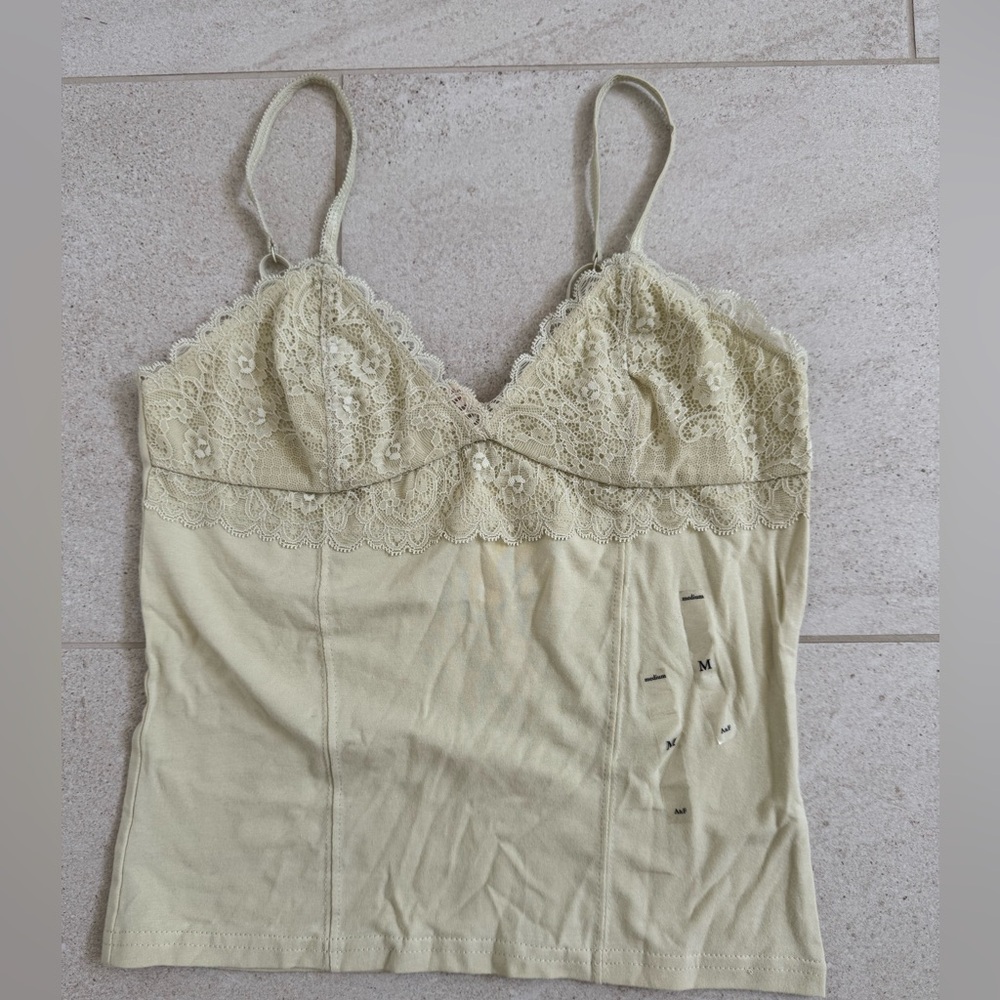 Vintage Abercrombie & Fitch Lace Trim Camisole, Pale light green